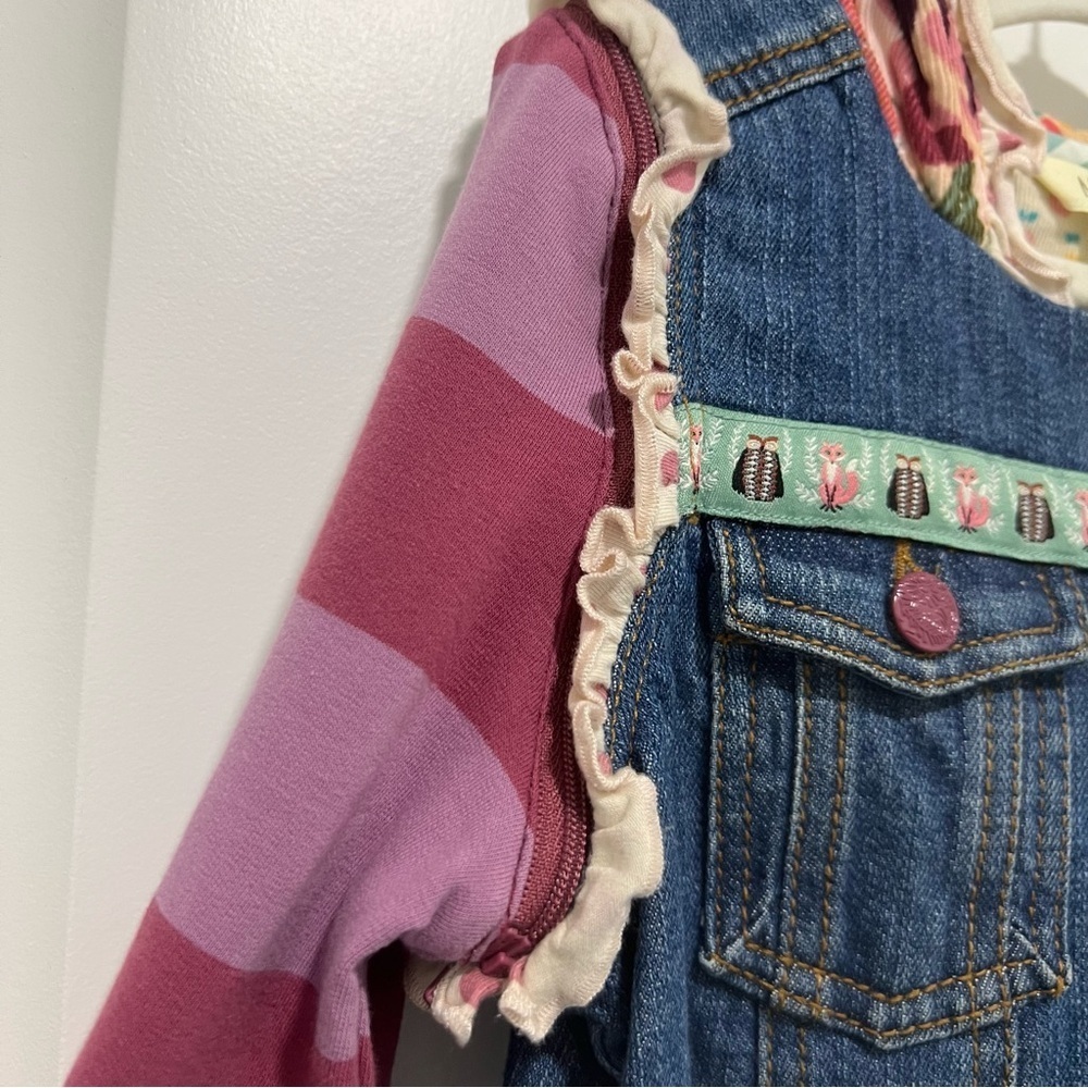 Matilda Jane Labyrinth Convertible Jean Jacket Hooded Vest Size 6 - Picture 3 of 5